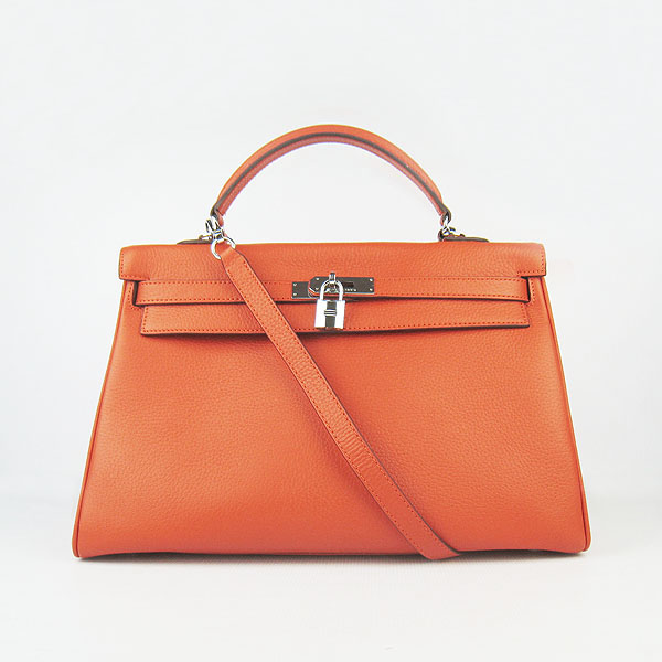 High Quality Hermes Kelly 35cm Togo Leather Bag Orange 6308